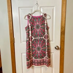 London Times Cotton Sateen Shift Dress